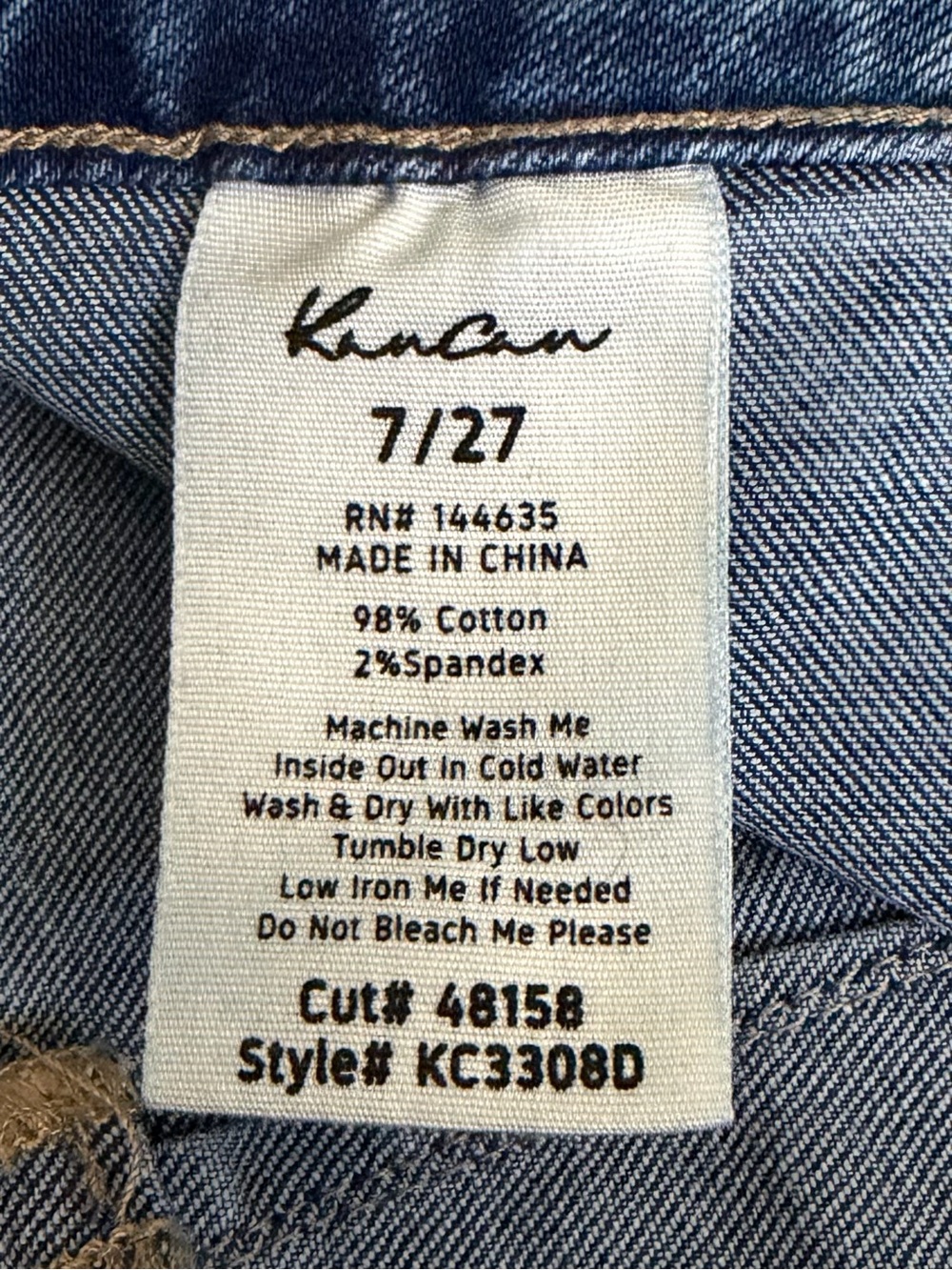 KanCan Haylee 90s Wide Leg Jeans Ultra High Rise Dark Wash Cuffed 7/27 - Picture 12 of 12